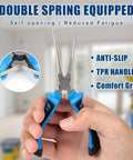 Six Piece Mini Pliers Set With Precision Tools Including Needle Nose Bent Nose Long Nose Diagonal And End Cutting Pliers in hand