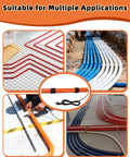 Heavy Duty PVC Heat Blanket For Conduit Bending Up To 1-1/2 Inch shown with multiple pipes in red, white, and blue setting.