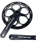52T Aluminum Beefy Single Speed Crankset With 170 mm Arm And 130 mm BCD Chainring Guard Square Hole Crank Arm Set, sand black finish.