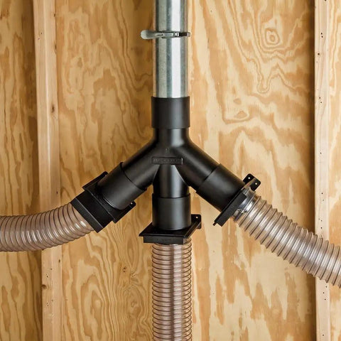 3 Way Dust Collection Hose Junction With Blast Gate For 4 Inch Dust Collectors Adds Two Branches To Your System in woodshop