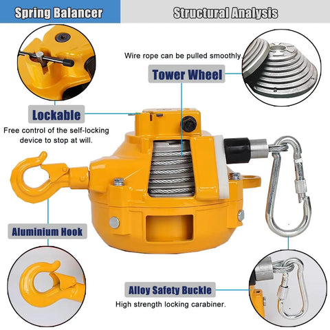 Heavy Duty Adjustable Tool Balancer And Retractor For Moving Tools And Fixtures Telescopic Spring Balancer