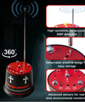Next Gen Ghost Hunting Equipment With Auto Calibration EMF Detector And Temp Deviation Alerts Pro Grade Adjustable Five Sensitivity Levels on red unit with antenna