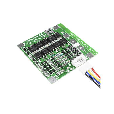 Heavy Hitter 2 Pack 14.8V 4S 30A Bms Protection Board For 18650 Li Ion Batteries close-up view on green PCB circuit.