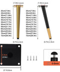 Heavy Duty Adjustable Table Legs Four Pack Rust Resistant Steel Support Feet For Couch Sofa Chair Rising Twenty Six Inches Tall To Elevate Your Setup With Rock Solid Stability And Quick Install with gold and black legs and mounting plate.