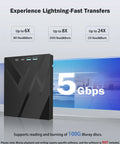 All In One External Blu Ray Drive For Real Fast 100 GB Disc Read And Write Supports Massive 100GB Discs Burn And Backup High Capacity Media Reads Blu Ray Up To 6x DVDs Up To 8x Great For PC Mac And Laptop Use Plug And Play Ready, black USB-C drive