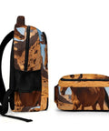 Western Style Horse Print Unisex Backpack With Large Capacity For School, Work, And Travel alongside matching pouch