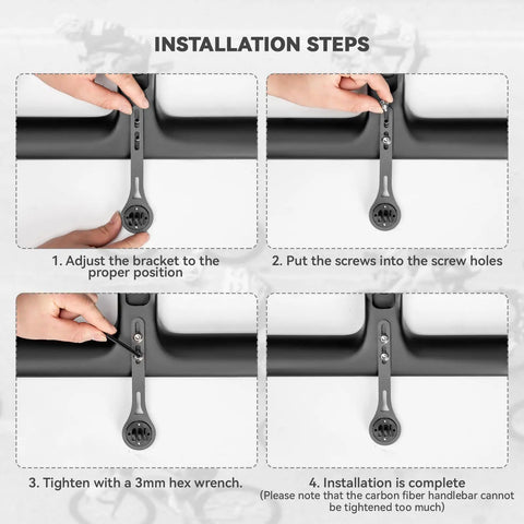 Installation steps for Out Front Bike Computer Mount For Garmin Edge And Most Watches With Three Bases, Expandable For Car Lights