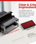 Get The Job Done Quick With This No Fuss Self Inking Rubber Stamp Featuring Non Machinable Mail Markings For Hassle Free Postal Compliance And Refillable Ink That Prints Crisp, showing red impression on paper.