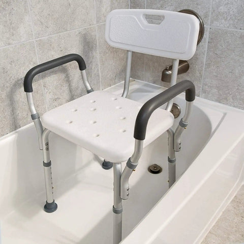 Deluxe Spa Shower Chair With Arms And Back For Safe Bathing No Slip Stability, Senior Shower Seat Supports Up To 350 Lbs in tub