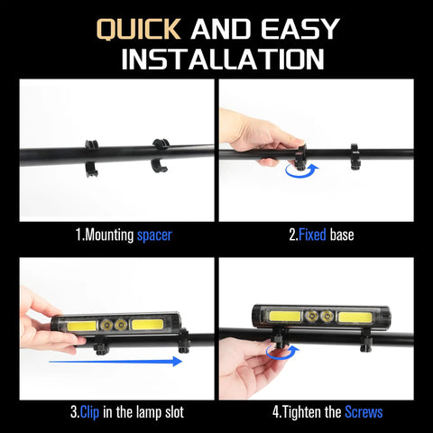 Ultra Bright LED Bike Lights For Night Riding With Rechargeable Headlight And Hook 8 Modes Aluminum Alloy Waterproof Bike Headlamp For Mountain MTB Off Road Commuting