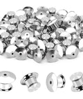Hella Durable 40 Pack Locking Pin Back Keepers With A Rock Solid Spring Loaded Latch Nickel Plated Copper Clasp, shiny fasteners