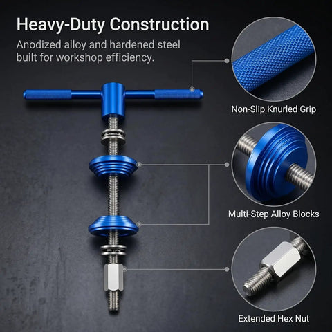 Bicycle Headset And Bottom Bracket Press Tool Set with ball bearing design, aluminum alloy build, and precision screw thread