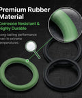 Heavy Pickup Tube O Ring Seal Kit 6 Pcs M29517 Replacement Built For Gm Ls Engines showing green and black rubber O rings.