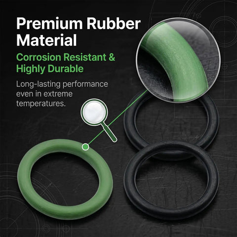 Heavy Pickup Tube O Ring Seal Kit 6 Pcs M29517 Replacement Built For Gm Ls Engines showing green and black rubber O rings.