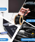 Super Durable PET Braided Wire Loom Expandable Cable Sleeve 300 Feet In One Quarter One Half And Three Eighths Inch used for TV, audio, computer, engine.