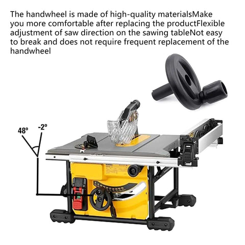 Replacement Hand Wheel Assembly For DW745 DWE7480 DCS7485T1 DCS7485B Table Saws 5140117-77 Rugged ABS Build with saw diagram
