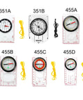 Map Reading Compass With Ruler For Backpacking And Camping, Lightweight Acrylic Navigation Tool, display of different models