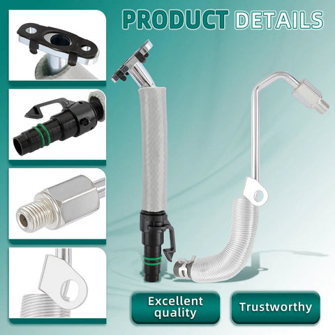 Turbo Coolant Return Hose Line Kit For GM 1.4L Turbo Oil Return Drain And Oil Feed Pipe 4 Piece Set product details image