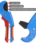 Pro Grade PEX Pipe Cutter For One Eighth To One And Five Eighths Inch Tubing, Clean Burr Free Cuts with ergonomic handle
