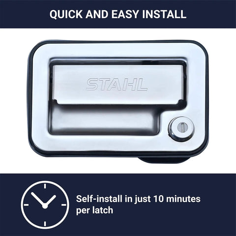 Replacement Rotary Latch Kit And Handle For Challenger ST Service Body Stainless Steel Easy Install Front View