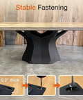 Handcrafted Black Steel Table Base Featuring Branch Style Design For Dining Desks And Workspaces Rust Resistant Adjustable with stable fastening.