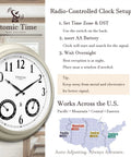 Huge 20 Inch Outdoor Atomic Clock With Thermometer And Hygrometer 3 In 1 Weather Station Large Wall Clock For Living Room Or Patio