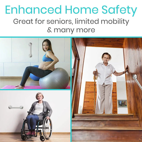 Grab Bar For Showers You Can Trust, Antislip Handrail For Seniors, Heavy Duty Shower Handles, Handicap Safety Aid, used by seniors