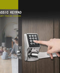 Dawn Electronic Door Lock With Handle And Keypad Smart Keyless Entry for Front Door Digital Knob With Code Fob Key Brushed Nickel