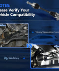 Front CV Axle Assembly For Chevy Silverado 1500 Tahoe Suburban 2007-2020 Beefed-Up Left And Right Half Shaft Joint Replacement Kit Compatible With 2007-2019 Silverado 1500 And 2015-2020 Suburban front CV axle pair, steel, with before and after install images