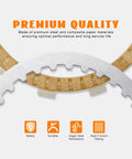 Eumti Twin Cam clutch friction plate kit with steel discs and cork plates, front view