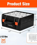 Double-Sided Parts Organizer Box With Eighteen Removable Bins Portable Screw And Hardware Storage Case, 13x11x5.7 inches
