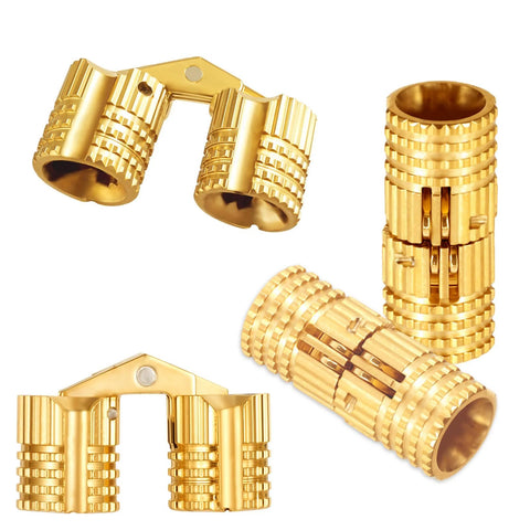 Set Of 6 8 Mm Hidden Brass Hinges For Cabinets And Jewelry Boxes With 180 Degree Opening Invisible Mount Gold Finish DIY Hardware For Small Boxes And Easy Craft Projects