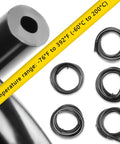 Long 6.6 Ft Silicone Vacuum Hose Kit With 1/8, 5/32, 1/4, 5/16 And 3/8 Inch IDs For High Temp 130 PSI, 5 rolled tubes, temperature range shown