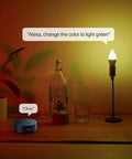 Candelabra E12 LED Smart Bulbs 2 4G WiFi RGB Color Changing Lights Works With Alexa Google Home Music Sync in living room scene.