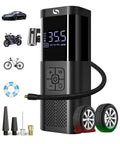 Cordless Tire Inflator Portable Air Compressor With LED Light, Auto Shutoff At Target Pressure, 150 PSI Gauge, Fast Inflation