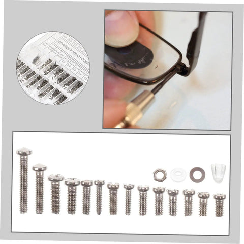 Assorted Eyeglass Repair Screws Kit For Sunglasses And Watches, Durable Metal Fasteners For Quick Repairs On The Go, Portable Set