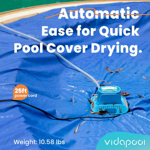 Half Horsepower Pool Cover Pump Automatic On Off Submersible Sump Pump For Inground And Above Ground Pools 2169 GPH With 25 Foot Power Cord