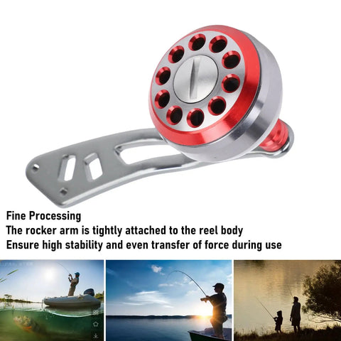 Upgrade Your Gear With This Sweet Pongnas Aluminum Alloy Baitcasting Reel Power Handle, Featuring A Lightweight Ergonomic Grip Knob And Universal Fit Kit For Smooth Casting Action Perfect For Red Fishing Adventures. red aluminum baitcasting reel power handle with ergonomic grip knob
