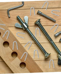 50 Piece U Shaped Fencing Staples For Heavy Duty Iron Garden Nails Quick Install Sharp Tip displayed on wooden surface