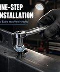 Person installing 100 Pack 1/4-20 Lock Nuts With External Tooth Washers Heavy Duty Zinc Plated Steel Hardware with a wrench.