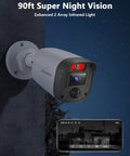 90ft Night Vision 5MP Outdoor Wired Security Camera System With DVR Recorder for real home surveillance in low light conditions