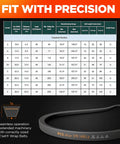 Size chart and V-belt for Heavy Duty Wrapped V Belt 103 Inch OC A4L Half Inch Wide Workhorse Rubber Drive Belt for industrial equipment