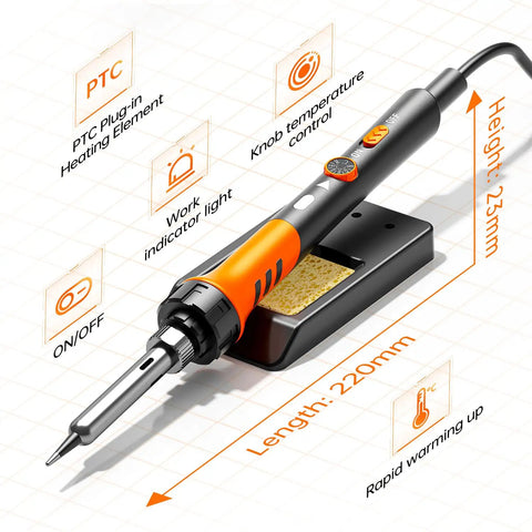 60W Adjustable Temperature Soldering Iron Kit With 9 In 1 Accessory Set Five Tips Solder Wire Stand For Easy Electronics Repair And DIY Soldering At Home For Hobbyists