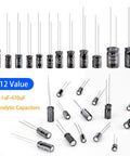 Electrolytic Capacitor Kit, 200 Pieces, 15 Value Assortment From 0.1uF To 1000uF, 10V 16V 25V 50V, Aluminum Capacitors Display