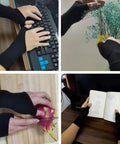 Wrist Thumb Compression Arthritis Gloves 1 Pair Breathable Wrist Support Fingerless Glove With Gel Thumb Pads in daily use
