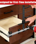 Dead Center Cabinet Hardware Jig With Built Tough Aluminum Template And Laser Etched Scales For Zero Sweat Drawer Pull Alignment and Straight Shot Kitchen Updates during installation.