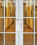 Stainless Steel Door Handle Set 2 Pack Pro Grade Heavy Duty Pull And Push Plate For Commercial Sliding Doors With Screws Aluminum Alloy Construction Rust Resistant Design For Long Lasting Performance on glass double doors