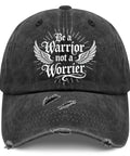 Breathable Men's Baseball Cap With Vented Top Holes For All Day Comfort featuring 'Be a Warrior not a Worrier' design