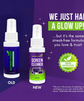 Streak Free Screen Cleaner Spray Kit With Microfiber Cloths, 2oz Bottle, old and new design comparison, mom approved