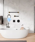 Matte Black 10 Piece Bathroom Hardware Set In SUS304 Stainless Steel Includes Two 16 Inch Hand Towel Bars